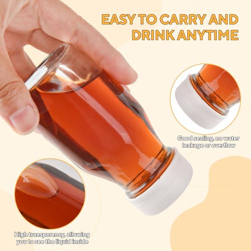 9 Stück 100 ml Kleine Milchflaschen zum Befüllen, Shot Flaschen zum Befüllen, Transparenz Mini Glasflaschen, Glassaftflasche, Shot Gläser, Trinkbehälter für Party, Schule, Picknicks, Hochzeit, Reisen