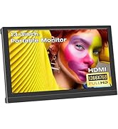 Lrtzcbi draagbare monitor 13,3 inch, FHD 1366 x 768P draagbare monitor LED-scherm Small HDMI Mo...