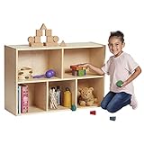 ECR4Kids Birch Streamline 5-Compartment Storage Cabinet, Wood Classroom & Home Storage Shelves for...