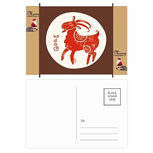Cartes postales Nouvel An du Mouton et zodiaque chinois rouge - Lot de 20
