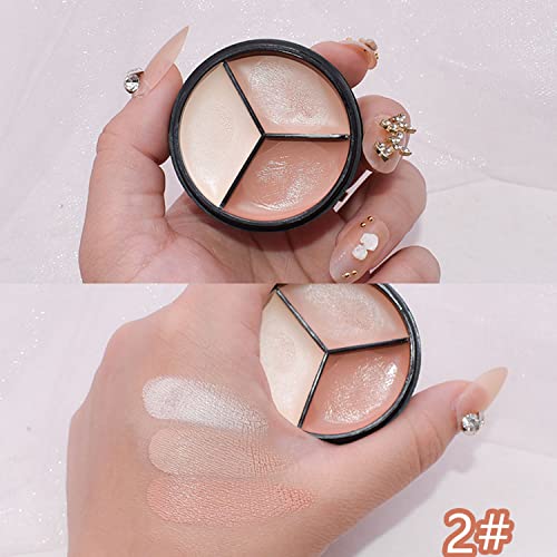 Concealer Contour Palette With Brush,3 In 1 Color Correcting Highlight Concealer Contour Makeup Palette,Color Corrector For Dark Circles，Contouring Foundation Palette Waterproof&Long-Lasting,Contouring Makeup Kit For Beginners Dark Circles.(Black) #TOP6
