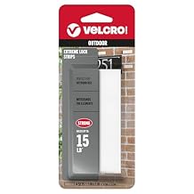 VELCRO Brand Extreme Lock Snap Lock Mounting Strips with Adhesive | Heavy-Duty Hook-to-Hook Fasteners, Water & UV Resistant | Ideal for Toll Tags, Cameras, Routers & Signage | 4 Sets, 3x1 in, White