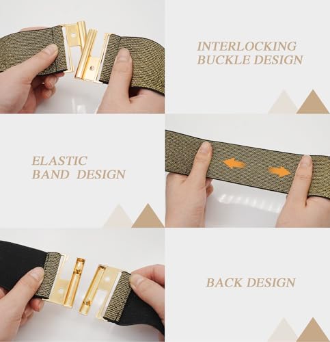 Initlove Wide Stretchy Belt for Women Waist Elastic Waistband for Dresses4