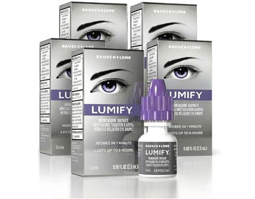 LUMIFY Redness Reliever Eye Drops, for Whiter & Brighter Looking Eyes, 0.08 Fl Oz ((Pack of 5))
