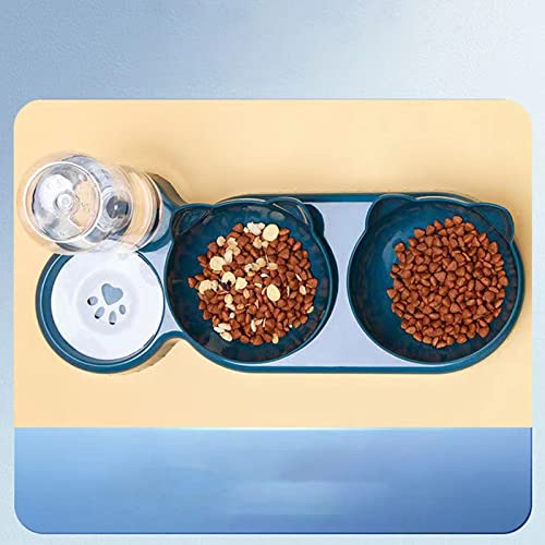 Comedero y bebedero para gato desmontable azul marino miniatura 7