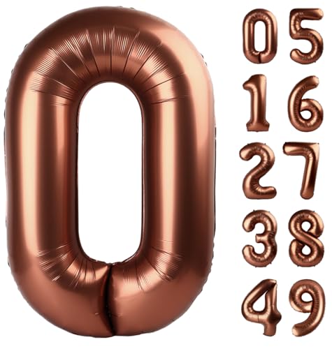 Dark Brown 0 Balloon,Foil Birthday Number Balloons,40 Inch Decorations 0th
