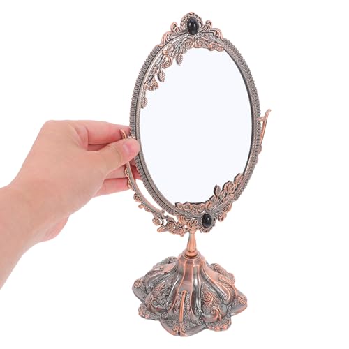Espejo de maquillaje de metal Didiseaon con doble cara ajustable para mesa 5
