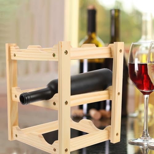 Soporte para botellas de vino de madera 3 niveles miniatura 2