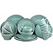 Elama Malibu Waves 16-Piece Stoneware Dinnerware Set Turquoise ELM-MALIBU-WAVES (935102701M)