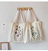 Jiamusi Floral Canvas Tote Bag Botanical Shopping Bag Aesthetic Flower Tote Bag Canvas Grocery Bag for Women Girl Trendy School Tote #4