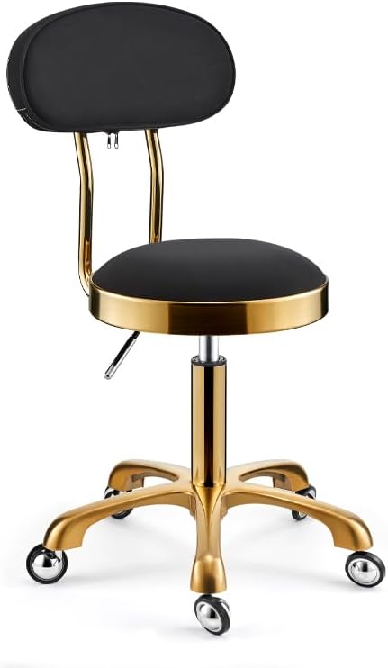Hairdresser Stools Leather Round Beauty Manicure Stool Barber Chairs Salon Shaving Esthetician Stool with Wheels Rotating Chair(Style 13)