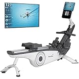 Skandika Rudergerät Freki | Rudergerät für Zuhause in Studio Qualität, 10-stufiger Magnetwiderstand, 8 kg Schwungmassensystem, Kinomap App kompatibel, aufstellbar, bis 200 cm | Fitnessgerät