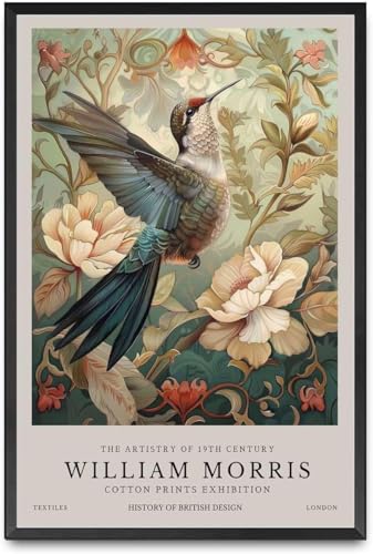 Toile Peinture Vintage William Morris Colibri une oeuvre dart mural raffinee de 40x50cm