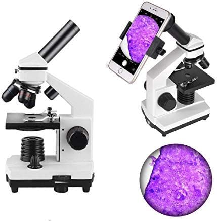 Landove Microscope 40x - 640x Magnification, Student Lab Biological Compound Microscope - with 16X Digiscoping Adapter for Smartphone
