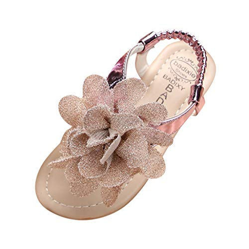 White Sandals for Girls Toddler Shoes Casual Shoes Flower Girls Kids Baby Shoes Solid Sandals Princess Baby Shoes (Pink, 6.5 Toddler)