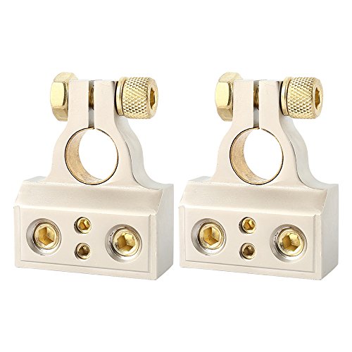 WarmCare - 2 terminales de batería de calibre 0/4/8 o 10 con llantas positivas y negativas para la modificación de audio del coche