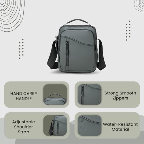 Image of CARRY TRIP Men Sling Bag with 1 Large & 1 Small Compartment, 2 Pockets, Water Resistant Crossbody Travel Bag -Chest Shoulder Side Bag for Travelling, Daily Use - Compact, Lightweight & Durable