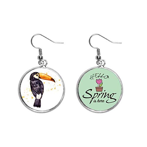 Pendientes Ramphastos toco pájaro tropical colgante decorativo de moda