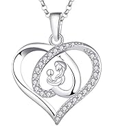 JO WISDOM Halsketting met levensboom voor vrouwen, 925 sterling zilver, moeder, dochter, vader, zoon, hanger, ketting met 3A-zirkonia, sieraden voor vrouwen, mama, 48 cm, Zirkonia, Zirkonia