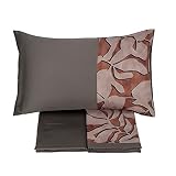 Somma Juego de sábanas Atena para cama de matrimonio, Ropa Cama, 250 x 290 cm, de raso de algodón y plomo