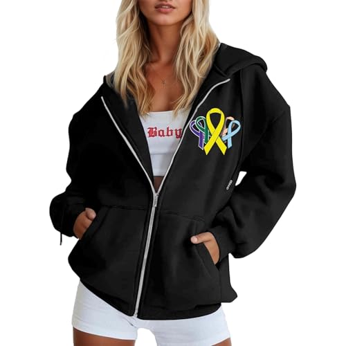 Chaqueta con capucha para niña, divertida, colorida, llamativa, con cremallera, capucha, sudadera con capucha, dibujos animados, ropa de calle, arte pop para visitar el parque de atracciones, fiesta