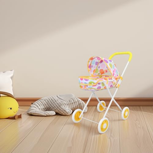 Cochecito de Muñecas Adorable con Gran Cesta de Almacenamiento 7