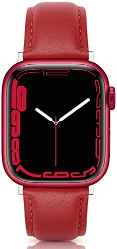 EDIMENS Leather Strap Compatible for Apple Watch 38mm 40mm 41mm, Genuine Leather Sport Casual Wristband Compatible with iWatch Series 9 8 7 6 5 4 3 2 1 SE Sports & Edition Men Women, Ivory
