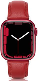 EDIMENS Leather Strap Compatible for Apple Watch 38mm 40mm 41mm, Genuine Leather Sport Casual Wristband Compatible with iWatch Series 9 8 7 6 5 4 3 2 1 SE Sports & Edition Men Women, Ivory