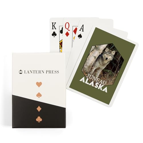 Lantern Press Naipes Poker 52 Cartas Wolf in Forest