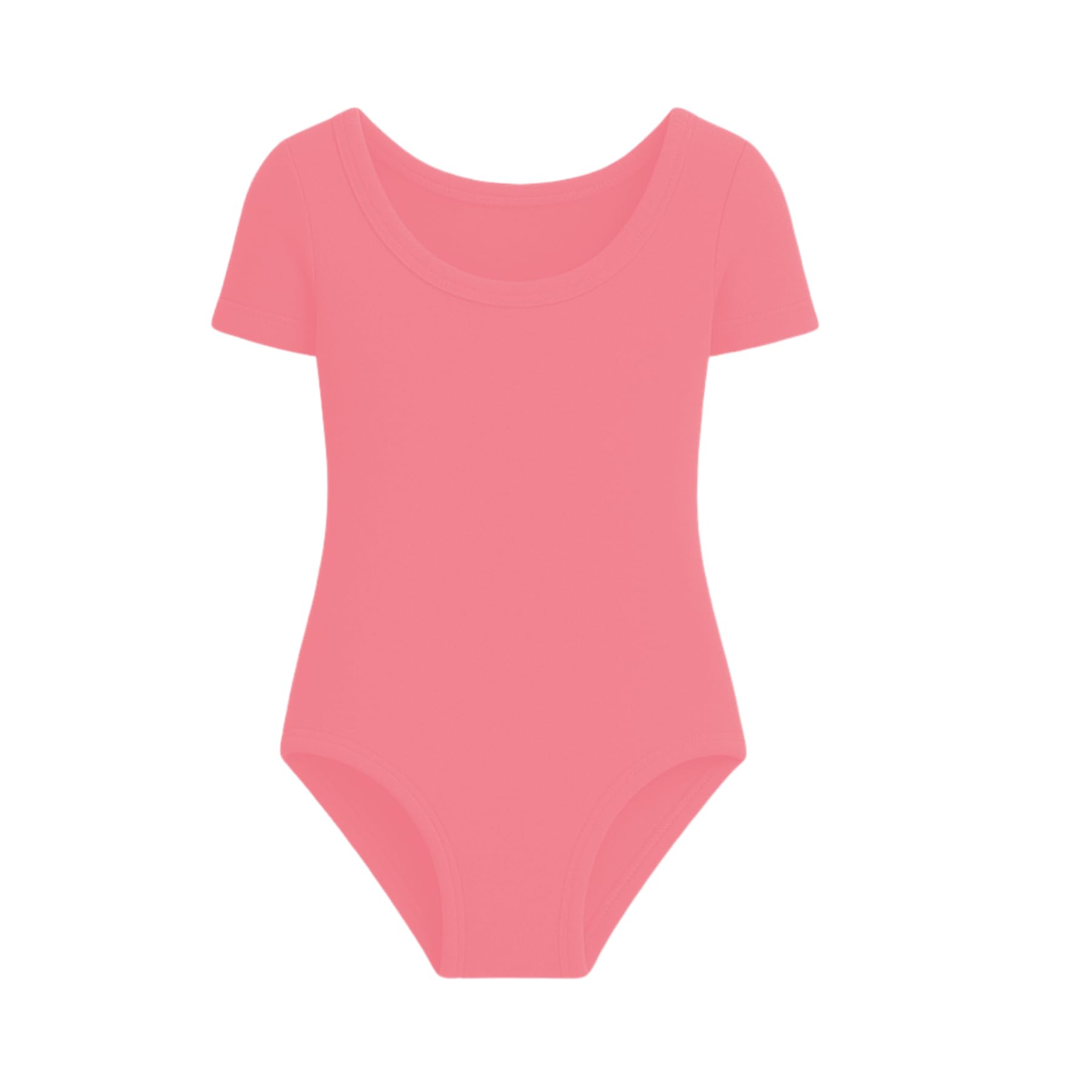 Hamishkane Girls Coral Short Sleeve Bodysuit Dance Ballet Leotard Kids Plain Stretchy Microfibre Leotards Top