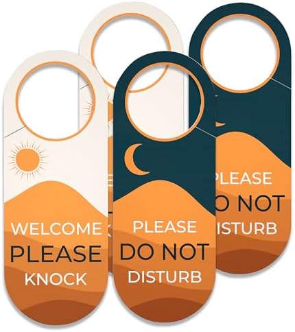 Please Do Not Disturb Sign / Welcome Please Knock - 2 Pack - 9 x 3.5" - Universal Fit for All Doors - Perfect hanging signs for Bedroom, Hotel, or Home Office to Ensure Privacy and People Do Not Enter or Disturb the Baby