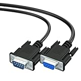 MISYNLON 4.9Ft DB9 RS232 Serial Cable, DB9 9-Pin Male to Female Extension Straight Through Cord for Data Communication,TV, Display,Projector, Laptop