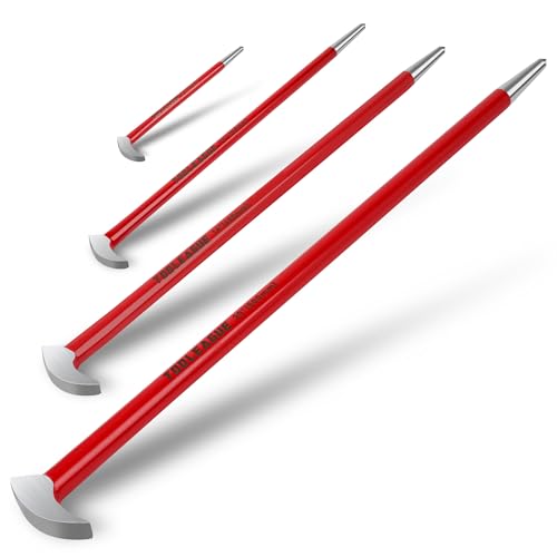 Image of TOOLEAGUE 4Pcs Rolling Head Pry Bar Set,6 inch,12 inch,16 inch,20 inch Heavy Duty Pry Bars