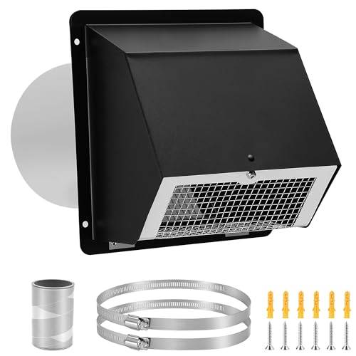 Grille d'aération murale anti-vent et anti-insectes pour conduit de 20,3 cm