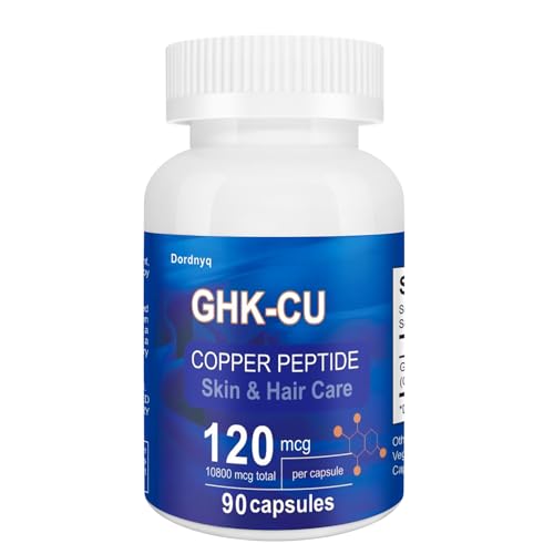 GHK-Cu Copper Peptide Supplement, Anti-aging and revitalizing skin, strengthening hair roots: Precision nutrition capsules improve skin elasticity and increase hair density, 90 vegan capsules.