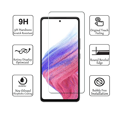 Douglass Samsung Galaxy A53 5G Screen Protectors (3 Pack), 9H Tempered Glass Film For Samsung Galaxy A53 5G Anti-Scratch Anti-Fingerprint Glass Screen Protectors Zero Bubbles Ultra-Clear 99.99% #TOP1