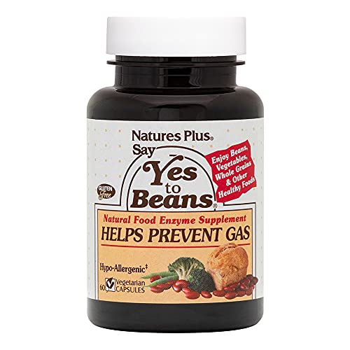 Naturesplus Say Yes To Beans Enzyme Complex - Natural Food Enzyme Supplement For Gas Relief, Digestive Aid - 60 Vegetarian Capsules (60 Servings) #TOP6