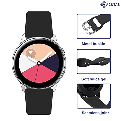 Image of ACUTAS Silicone 22mm Sports Band Soft Silicone Strap for Fossil Gen 5 | Fossil Gen 5E | Fossil Gen 6 44mm (Black)