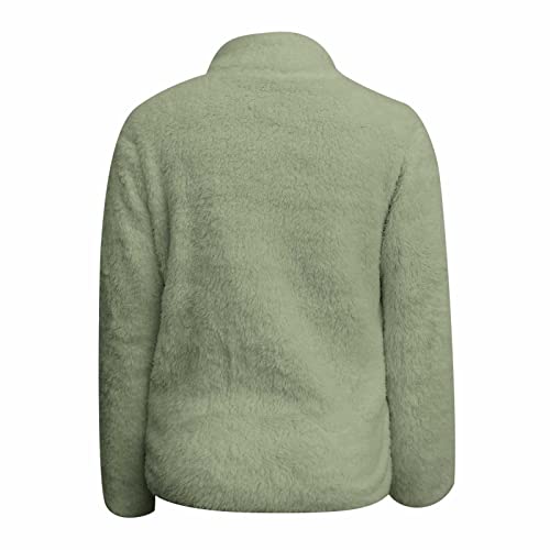 Fannyouth Women's Coat Casual Lapel Fleece Fuzzy Faux Shearling Zipper Coats Warm Winter Oversized Outwear Jackets #Paywt1031 *629-Christmas Clothes #TOP3