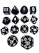 Impact! Miniatures Black - 14 Unusual Dice Set Approved for Use with Dungeon Crawl Classics - DCC