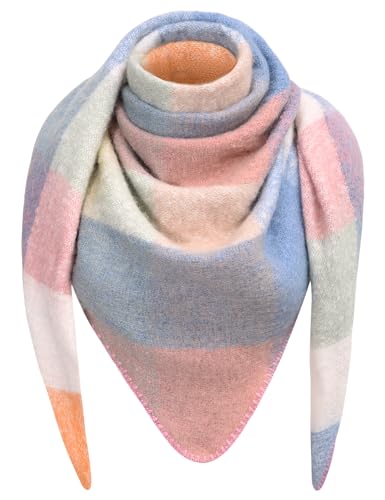 Voqeen Dreieckstuch Damen Winter Lange Tartan Schal Wrap Dicke Warme Damen Halstuch Weiche Stola Winterschal Decke Für Frauen