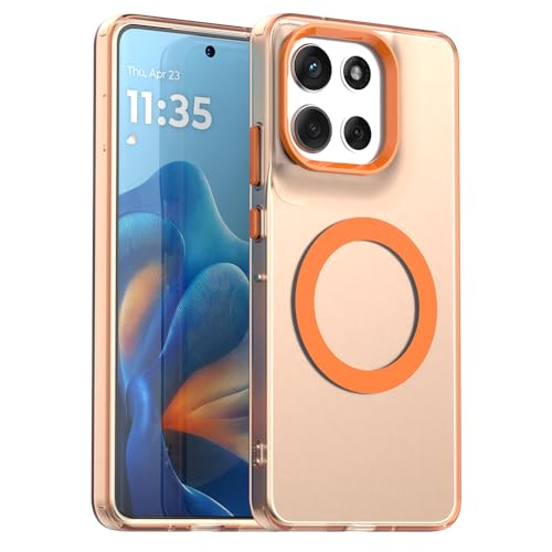 Pzwoxukhov Compatible with Motorola Moto G86 5G Case Cover,Compatible with Magsafe,Shockproof Magnetic Phone Case, Orange