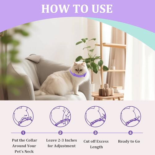 4er-Pack Beruhigendes Halsband für Katzen, Beruhigungshalsband Für Hunde verstellbares Beruhigende Halsbänder Beruhigungsmittel Lindert Angst Bei Katze Und Hunden Calming Collar Anti Stress Katzenhals