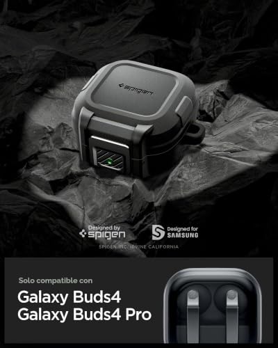 Funda Lock Fit para Galaxy Buds 4 Pro Spigen de TPU y PC anti-caídas color negro mate 2