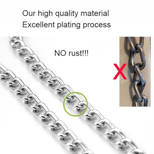 Image of 2-Pack Choke Chain for Dogs Metal Slip Link Choker Puppy Collars S | Chain Dog Collar, Metal, Silver Plating, Waterproof, For Small Medium Large Dogs, Can use for traning, No adjustable, D2.5mm