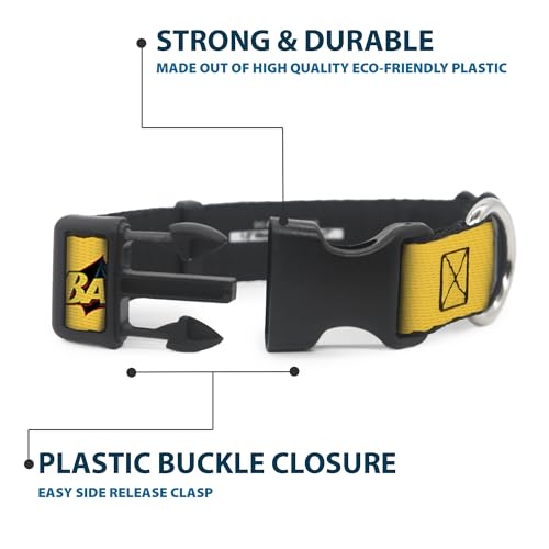 Dog Collar Plastic Clip Vintage Batman Logo Bat Signal 3 Yellow 9 to 15 Inches 0.5 Inch Wide by Buckle-Down - Image 4