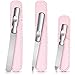 3 Pieces Stainless Steel Nail Files with Leather Case, Double Sided Metal Nail Files with Anti-slip Handle, Metal Nail File Buffer Manicure Pedicure Tools for Fingernail Toenail (Pink)