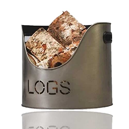 KHAPALWAK Firewood Decorative Log Bucket, Fireside Kindling Storage Bucket, Log Basket, Fireplace Wood Holder Metal Rack KHAPALWAK Firewood Decorative Log Bucket, Fireside Kindling Storage Bucket, Log Basket, Fireplace Wood Holder Metal Rack