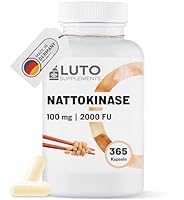 Nattokinase - 365 Kapseln - 100 mg (20.000 FU/g) - 12 Monate Vorrat - Laborgeprüft - hochdosiert - vegan - aus GVO-freiem Soja - ohne unerwünschte Zusätze - LUTO Supplements