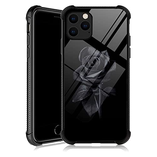 DJSOK iPhone 11 Case, Black Rose iPhone 11 Cases for Women Girls,Design Pattern Back Bumper Shockproof Scratch Reinforced Corners